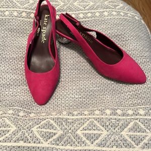 NWOT Kate Spade sling-backs with jeweled heel